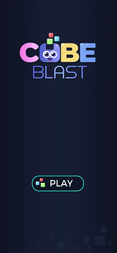 Cube Blast title screen — puzzle game built by Vojoy for Mistplay